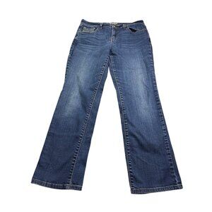 Levis 505 Straight Leg Jeans W29 L30 Womens Blue Cotton Denim Faux Flap Pockets